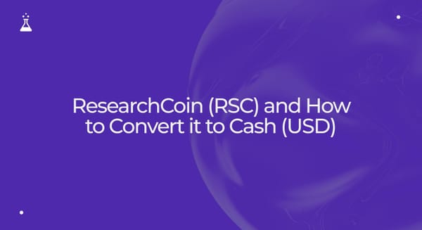 ResearchCoin (RSC) and How to Convert it to Cash (USD)